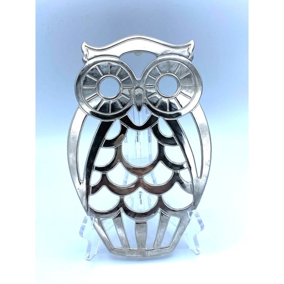 Owl Silver Metal Trivet Kitchen Decor /Home Decor - Picture 3 of 6